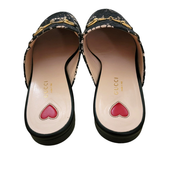 Gucci Horsebit Princetown Black Lace Loafers Slides Flats Mules 8.5 38.5 475094 - Picture 6 of 15